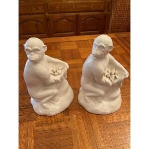 ABIGAIL'S CERAMICS BOHO COLONIAL ITALIAN MONKEY FIGURE SET OF 2